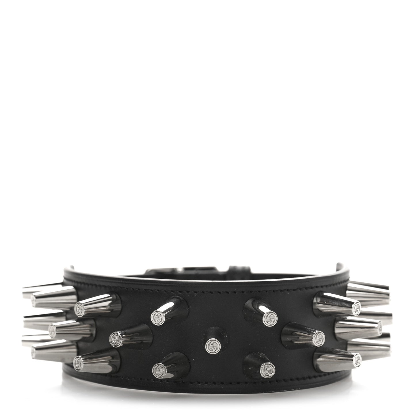 Calfskin Studded Spike Choker Black