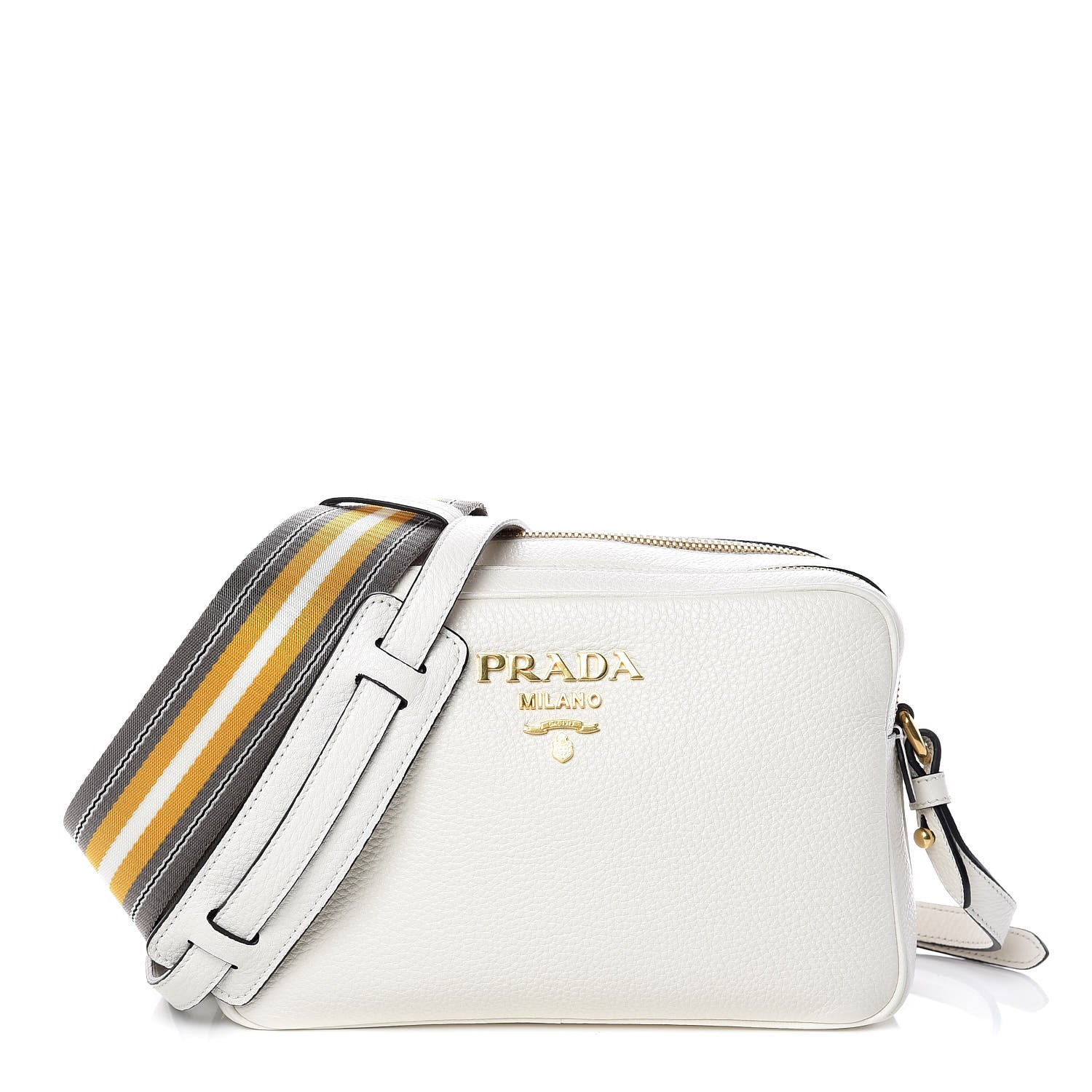Prada Vitello Daino Medium Double Zip Shoulder Bag White 1 of 15