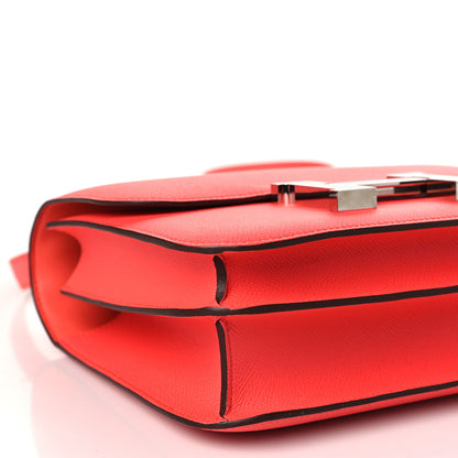 Hermes Epsom Enamel Constance 24 Rose Texas Rouge De Coeur 7 of 9