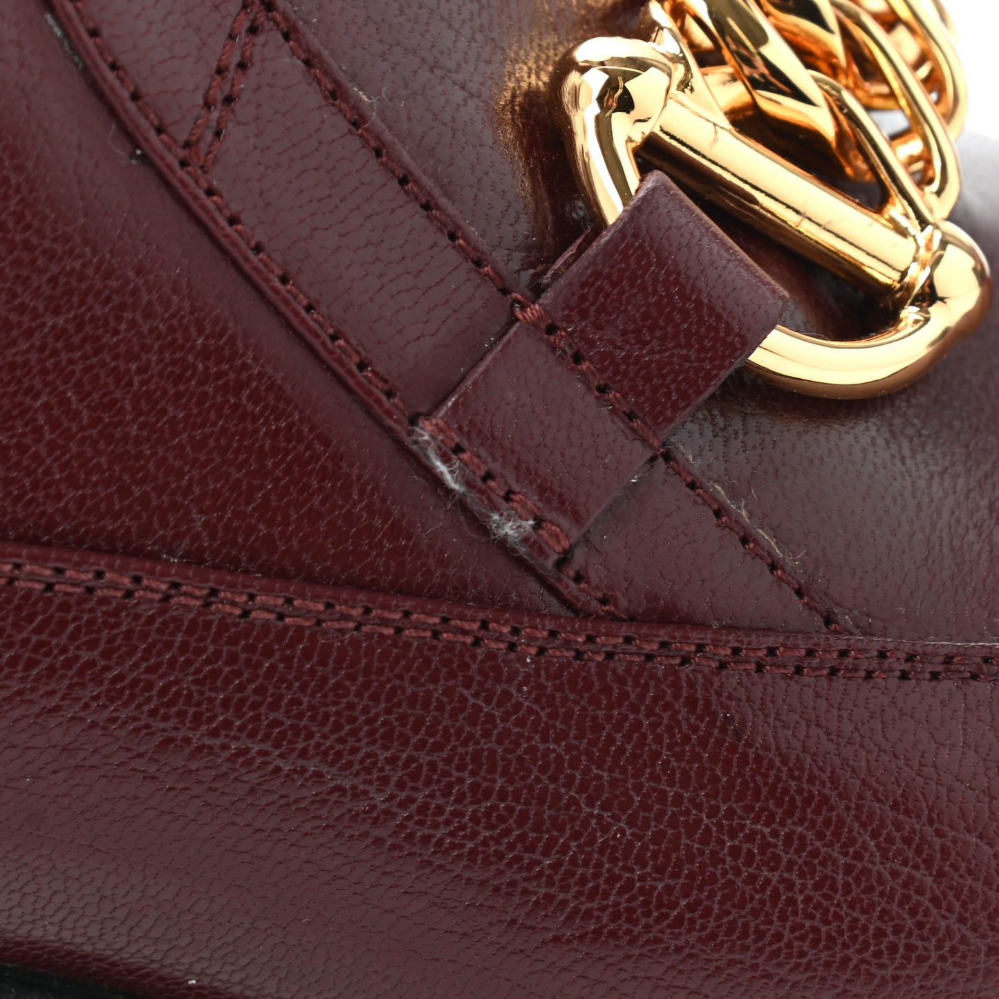 Goatskin Kitten Chain Horsebit Ankle Boots 37 Bordeaux
