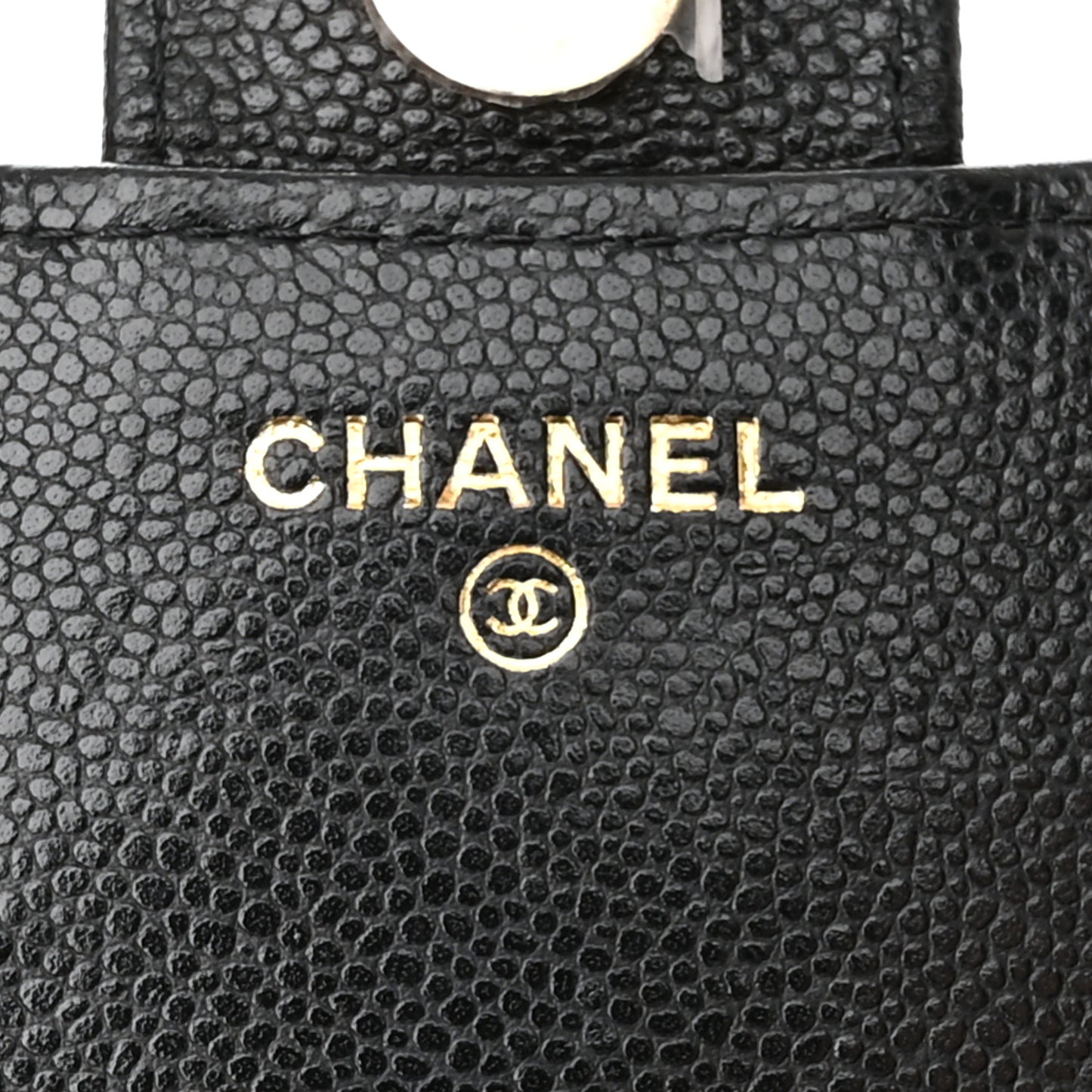 Caviar Quilted Flap Phone Holder With Chain Black