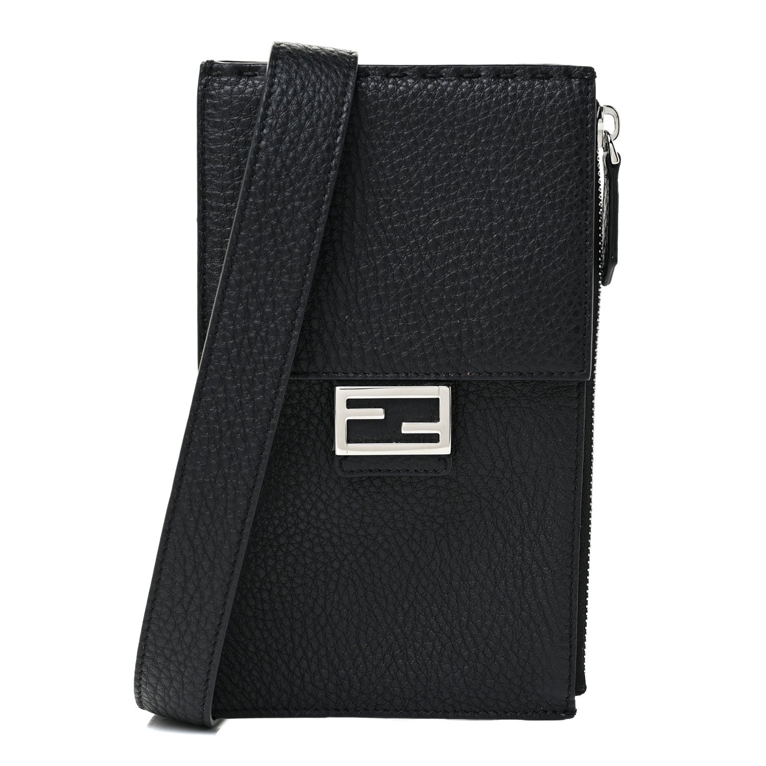 Fendi Cuoio Romano Crossbody Phone Pouch Black 1 of 9