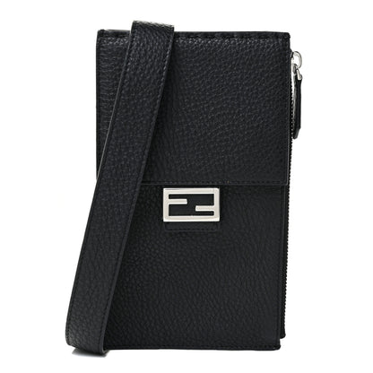 Fendi Cuoio Romano Crossbody Phone Pouch Black 1 of 9