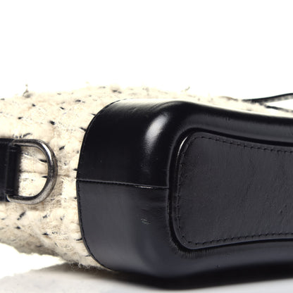 Chanel Tweed Calfskin Quilted Small Gabrielle Hobo Ivory Black 8 of 9