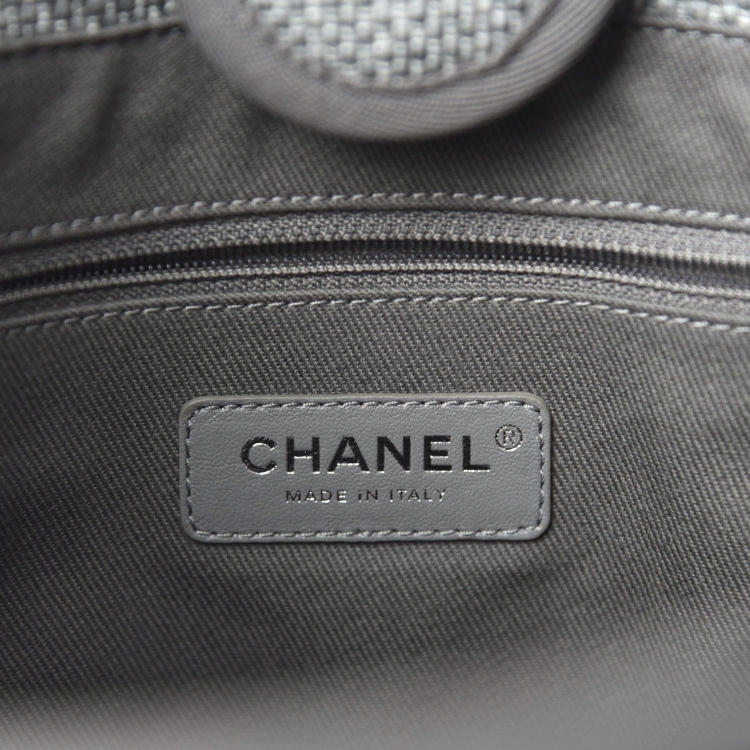 Chanel Woven Straw Raffia Mini Deauville Tote Grey 8 of 10