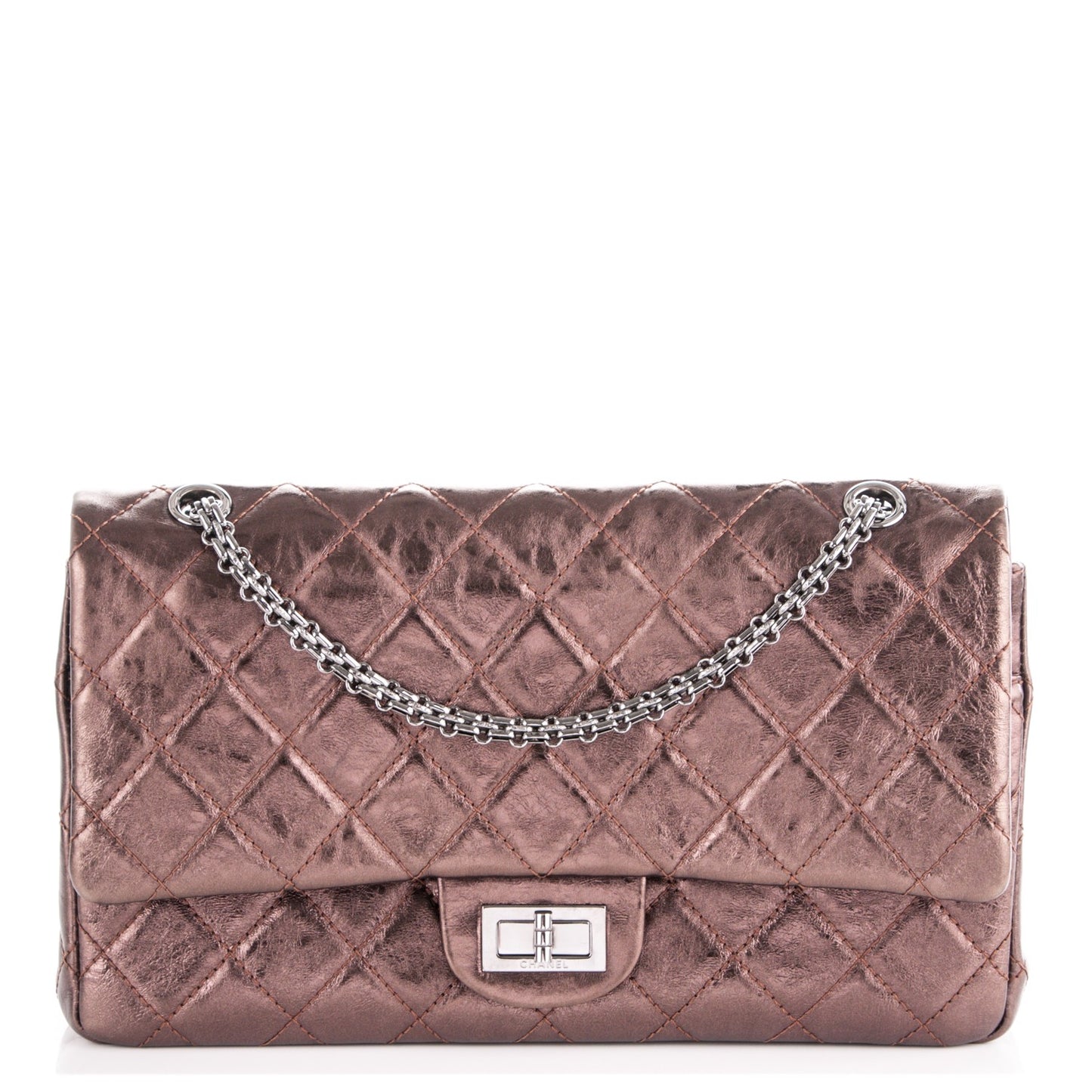Metallic Aged Calfskin Quilted 2.55 Reissue 227 Flap Bronze
