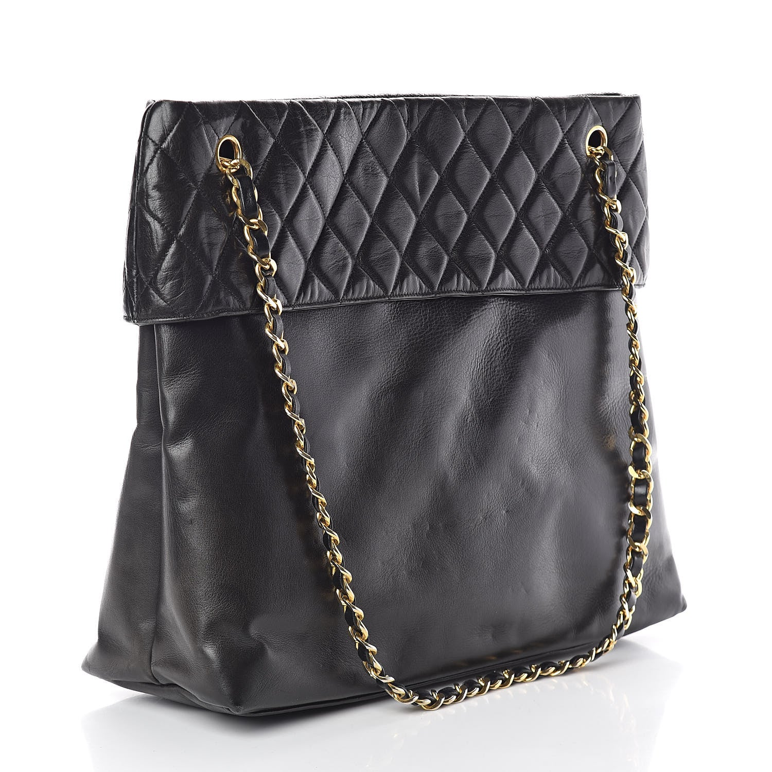 Chanel Calfskin Quilted Large Shoulder Bag Black 3 of 11
