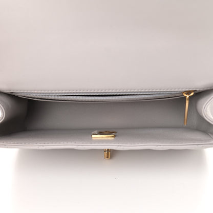 Chanel Lambskin Quilted Mini Top Handle Rectangular Flap Grey 5 of 10