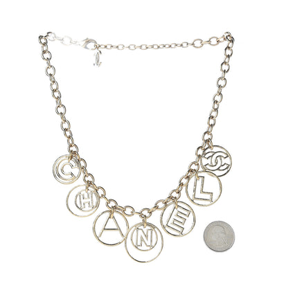 Chanel Metal Hoop Cuba Logo Necklace Gold 3 of 4