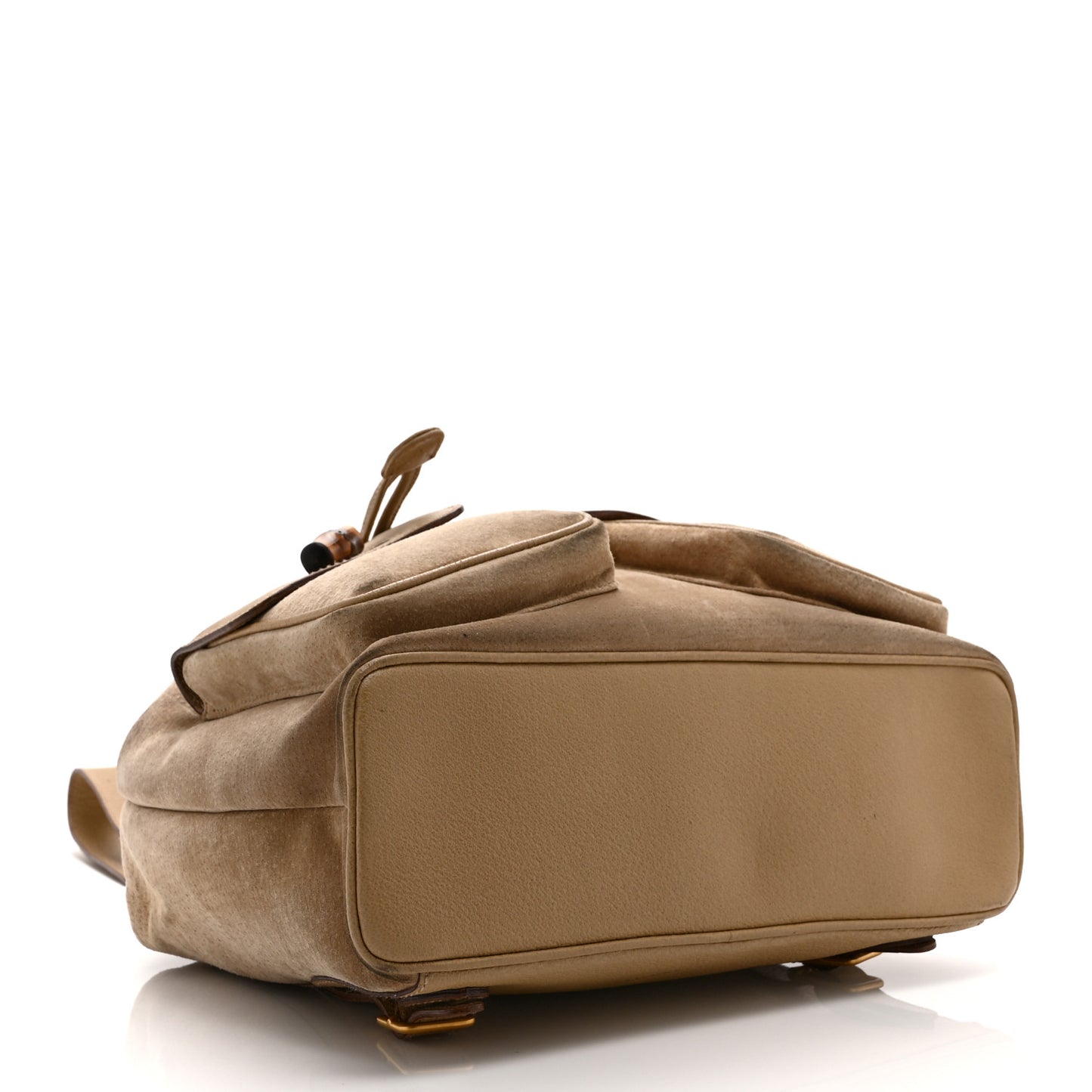 Suede Bamboo Backpack Beige