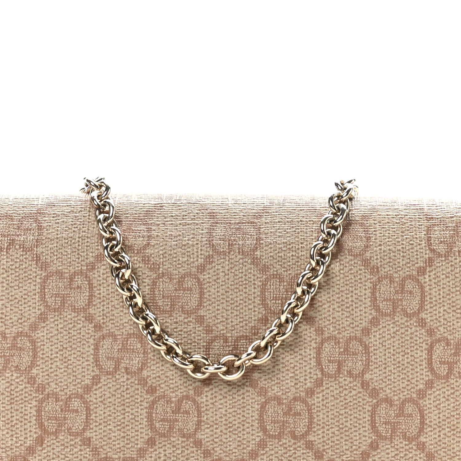 Gucci GG Supreme Monogram GG Pierce Chain Clutch Wallet Winter Rose 8 of 10