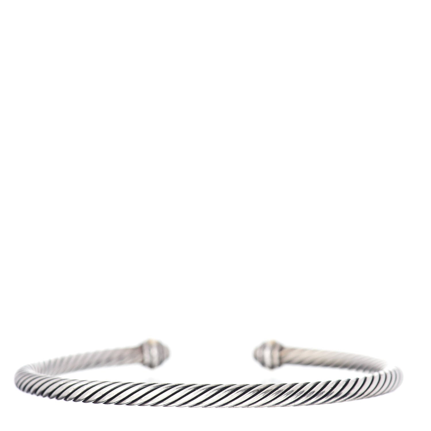 David Yurman Sterling Silver 18K Yellow Gold 4mm Cable Classics Bracelet 3 of 4