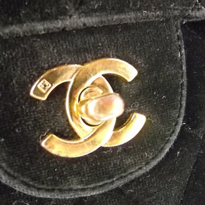Chanel Suede Quilted Jumbo Flap Black 6 of 10