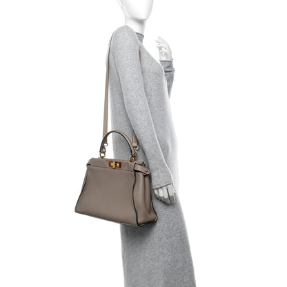 Fendi Vitello Seta Plexiglass Tortoise Medium Peekaboo Iconic Satchel Tortora 2 of 11