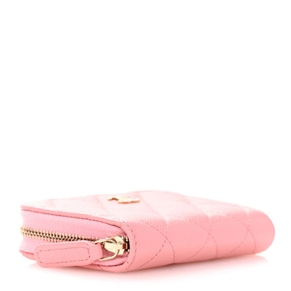 Chanel Caviar Quilted Zip Coin Purse Pink 4 of 9