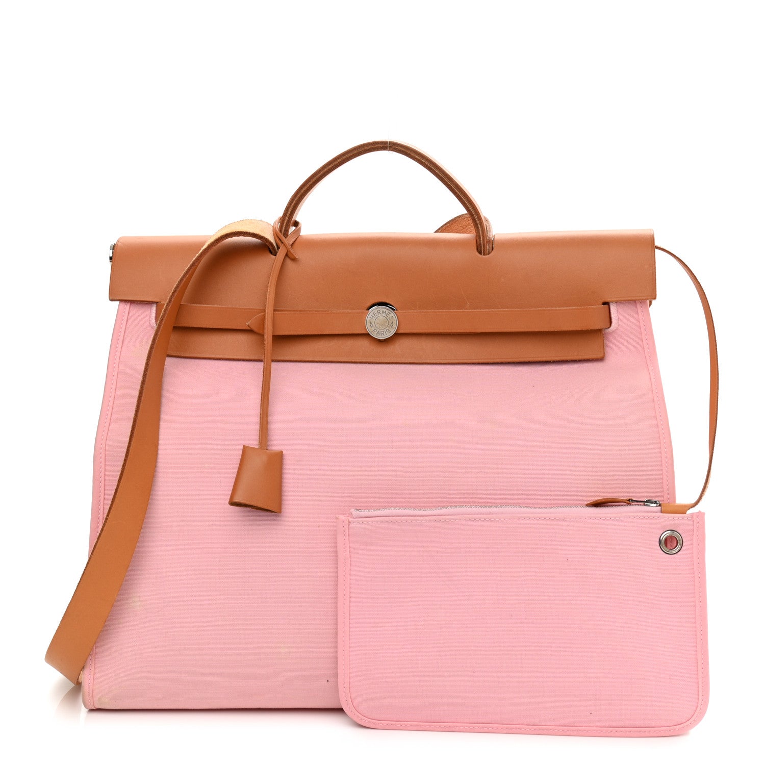 Hermes Vache Hunter Toile Herbag Zip 31 PM Rose Sakura 1 of 16