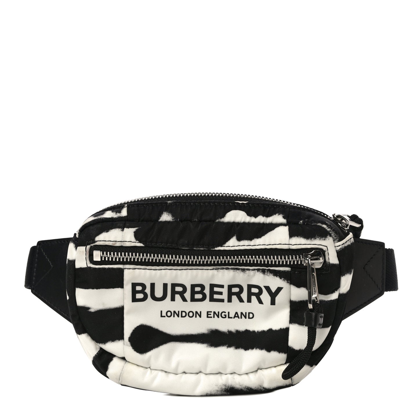 Nylon Logo Small Cannon Bum Bag Black White