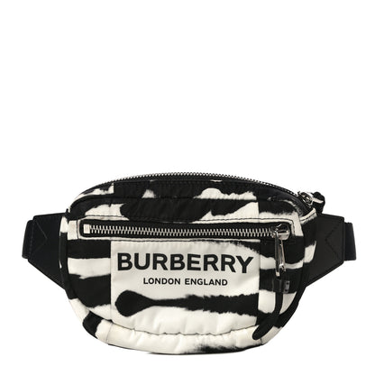 Burberry Nylon Logo Small Cannon Bum Bag Black White 1 of 9
