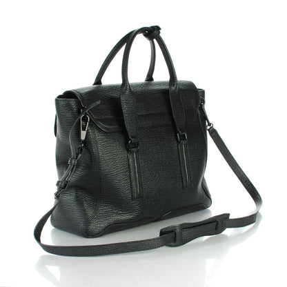 3.1 Phillip Lim 3.1 Textured Calfskin Large Pashli Satchel Black 4 of 15