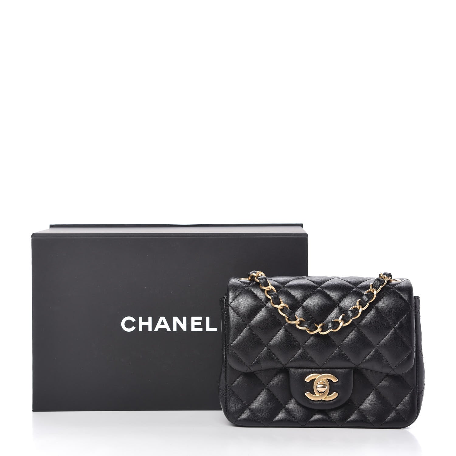 Chanel Lambskin Quilted Mini Square Flap Black 11 of 11