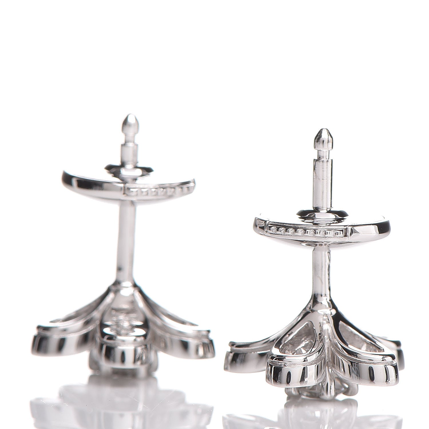 Van Cleef & Arpels 18K White Gold Diamond Socrate Earrings 3 of 5