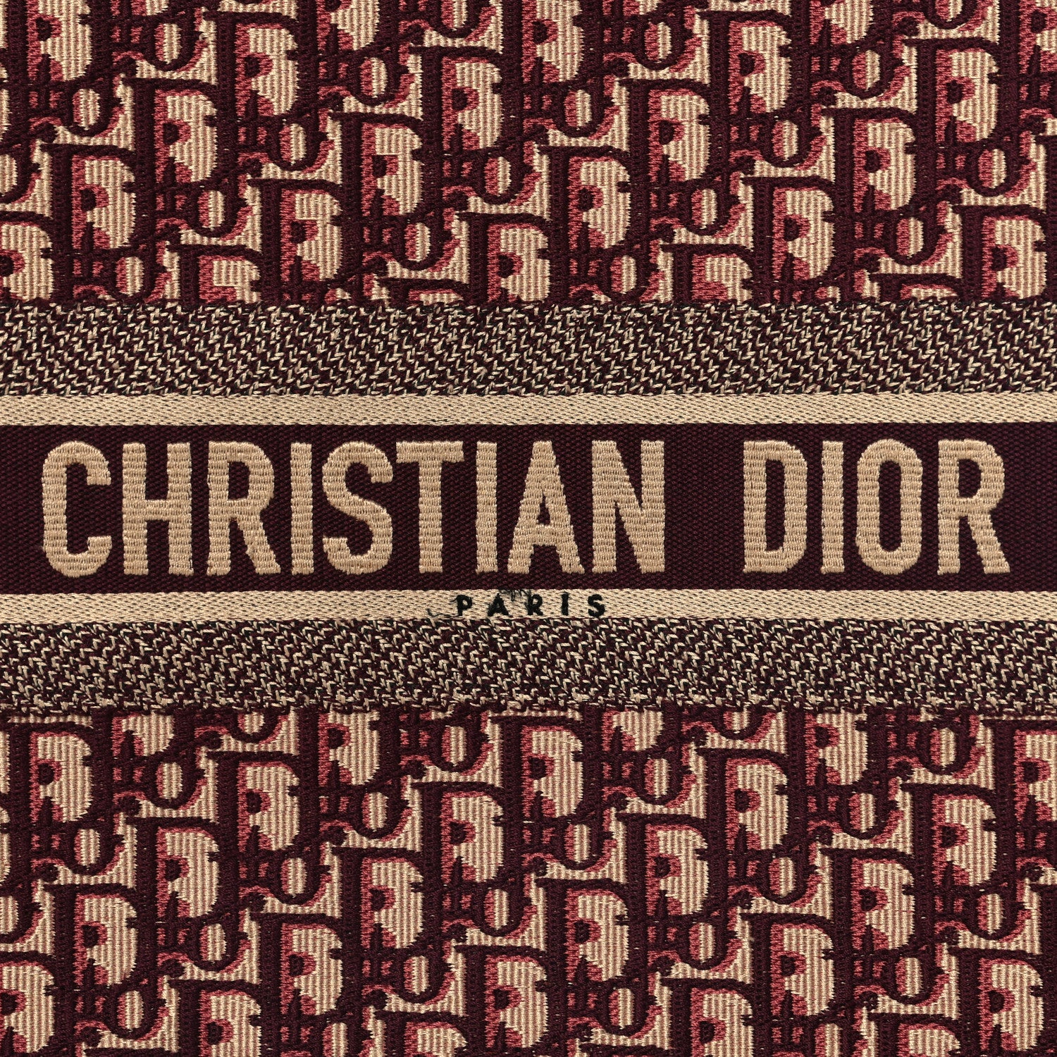 Christian Dior Oblique Large Book Tote Burgundy Multicolor 8 of 13