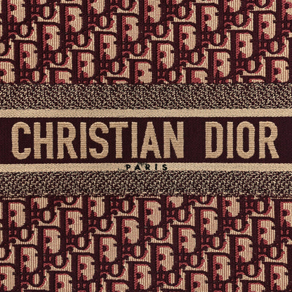 Christian Dior Oblique Large Book Tote Burgundy Multicolor 8 of 13