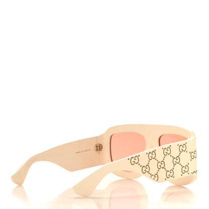 Gucci Acetate Monogram Shield Sunglasses GG0983S White 4 of 7