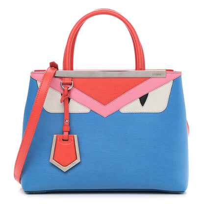 Fendi Vitello Elite Monster Petite 2Jours Tote Blue Royal Papavero Multicolor 1 of 14