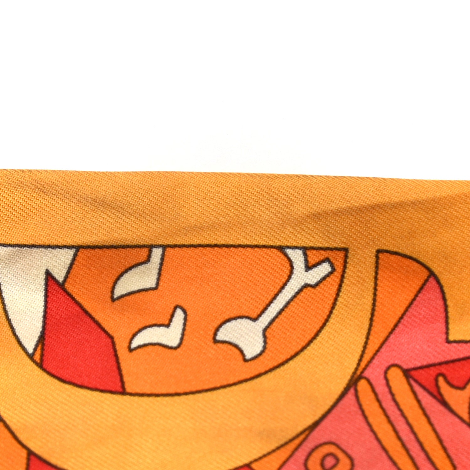 Hermes Silk Le Nombre D'Or Twilly Orange Corail Jaune D'or 6 of 6