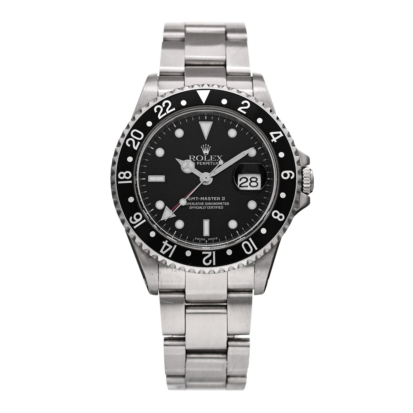Stainless Steel 40mm Oyster Perpetual Date GMT Master II Watch Black 16710