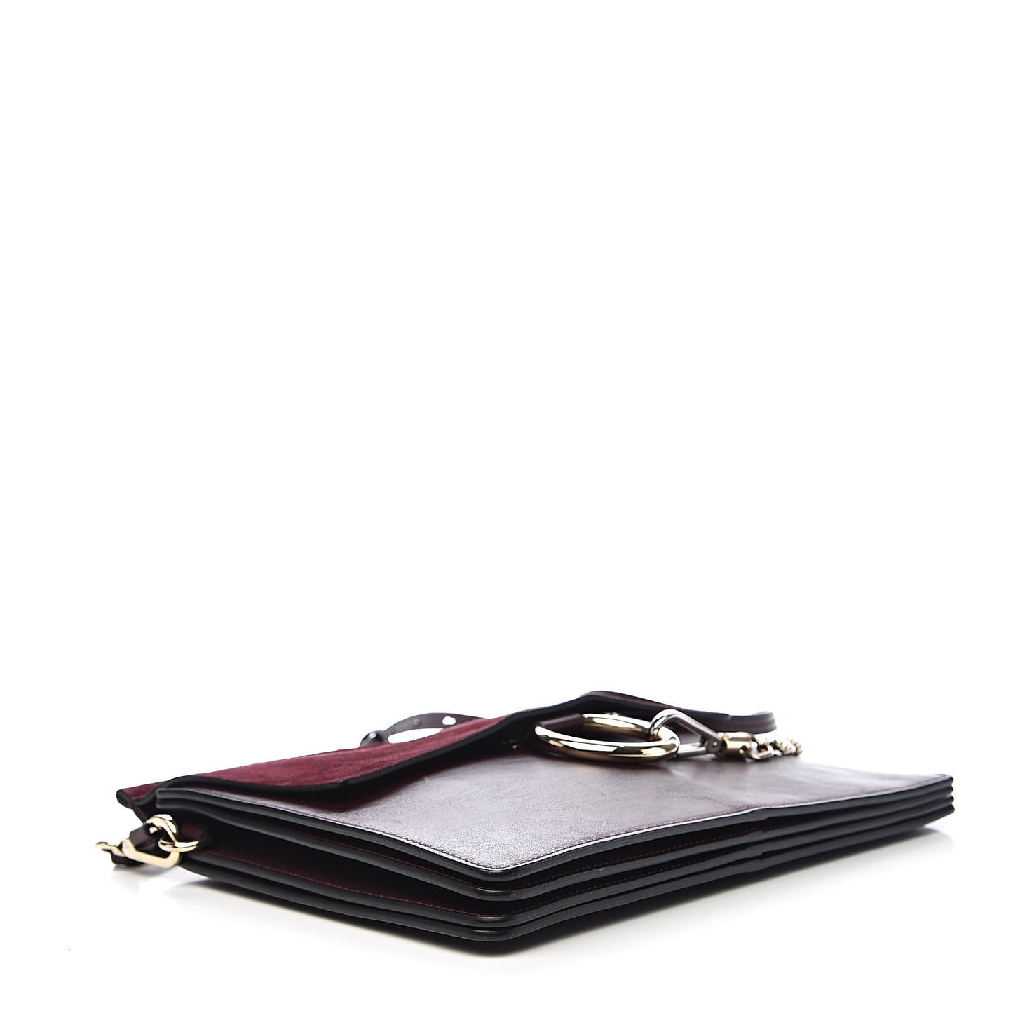 Suede Calfskin Medium Faye Shoulder Bag Dark Purple