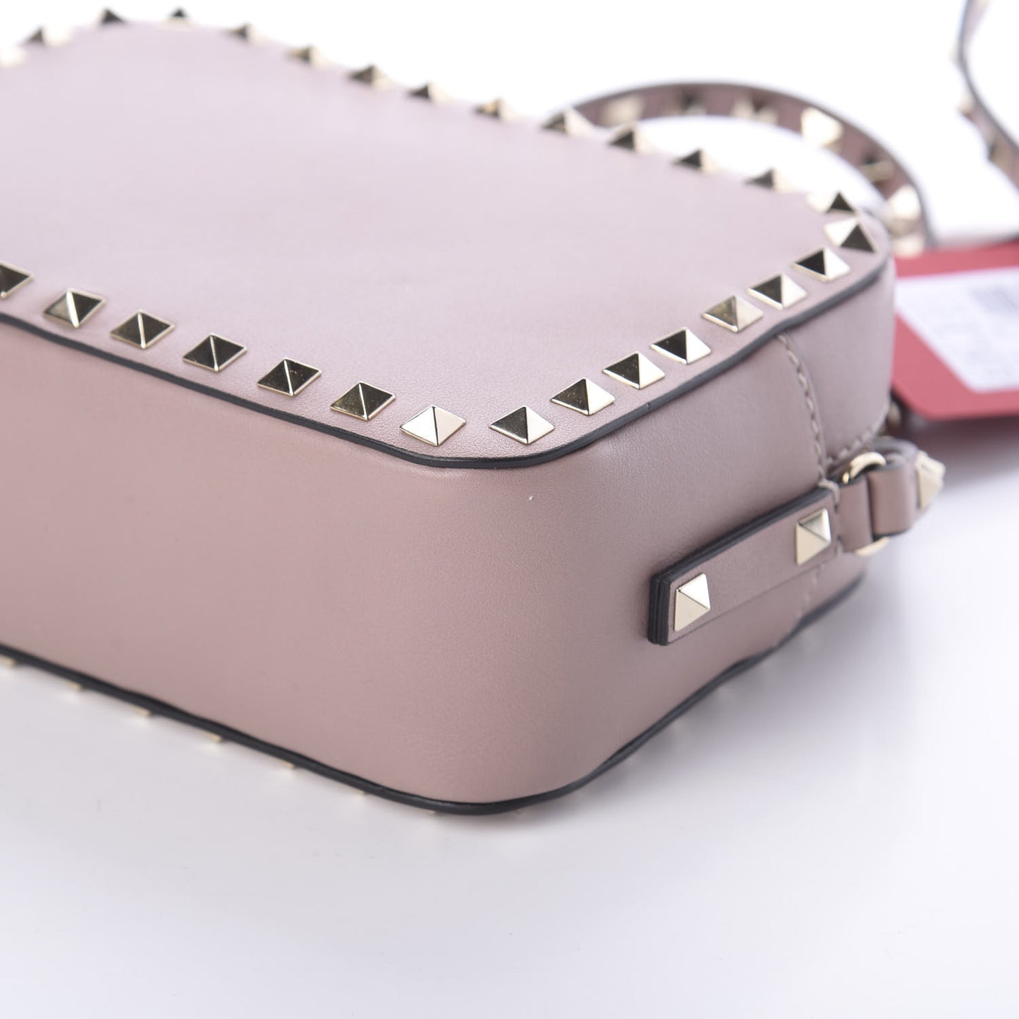 Calfskin Rockstud Camera Crossbody Bag Poudre