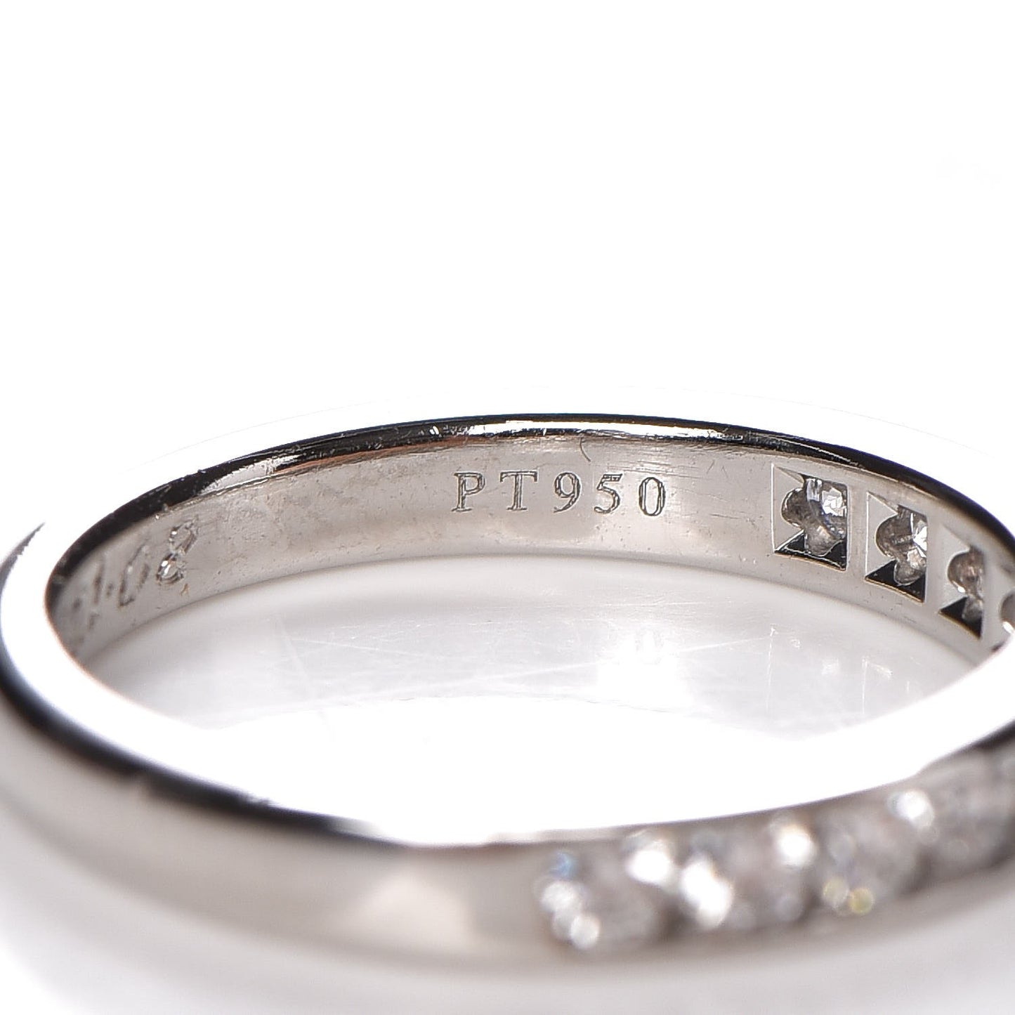 Platinum Diamond .33ctw Half Circle Wedding Band Ring 50 5.5