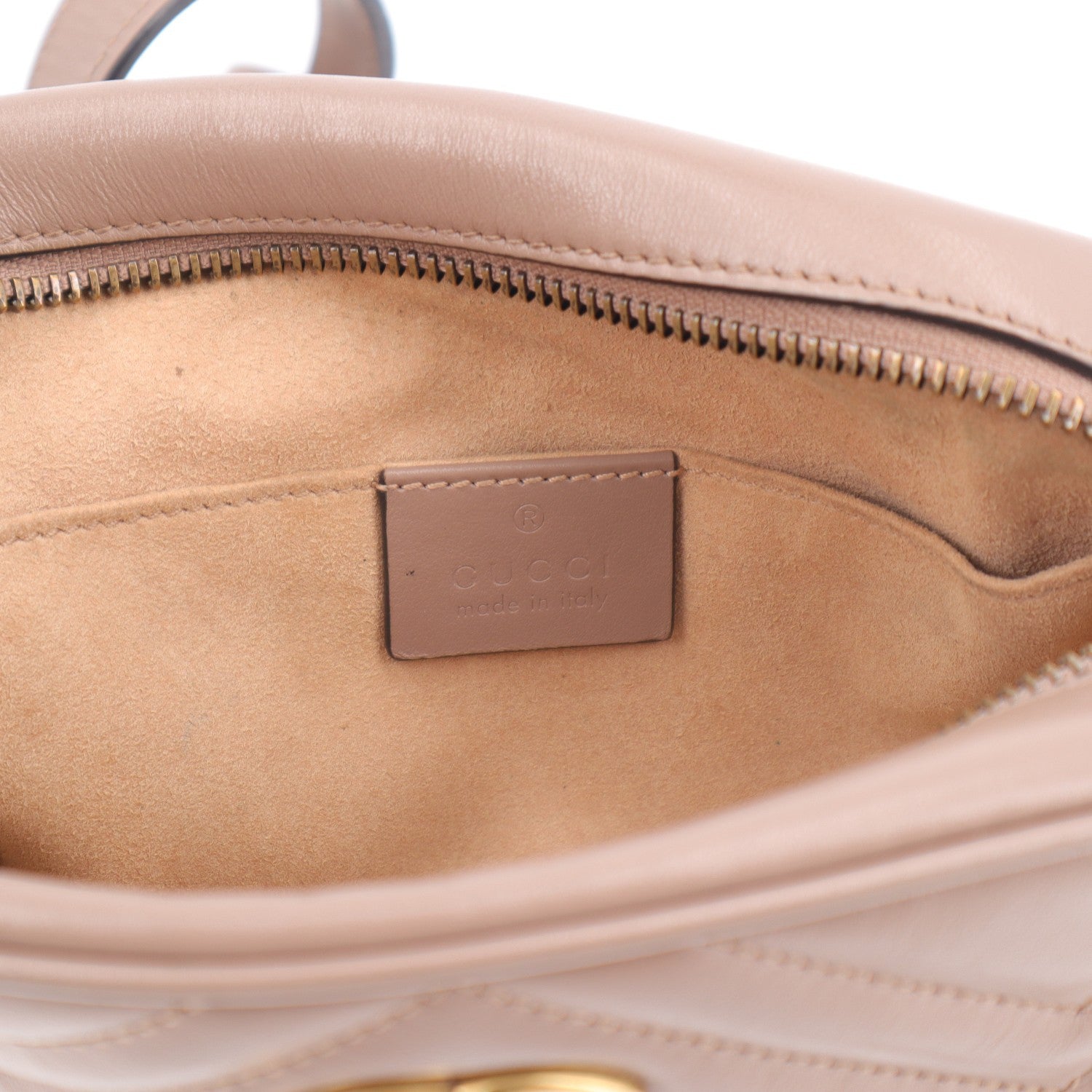 Gucci Calfskin Matelasse Mini GG Marmont Chain Shoulder Bag Porcelain Rose 6 of 11