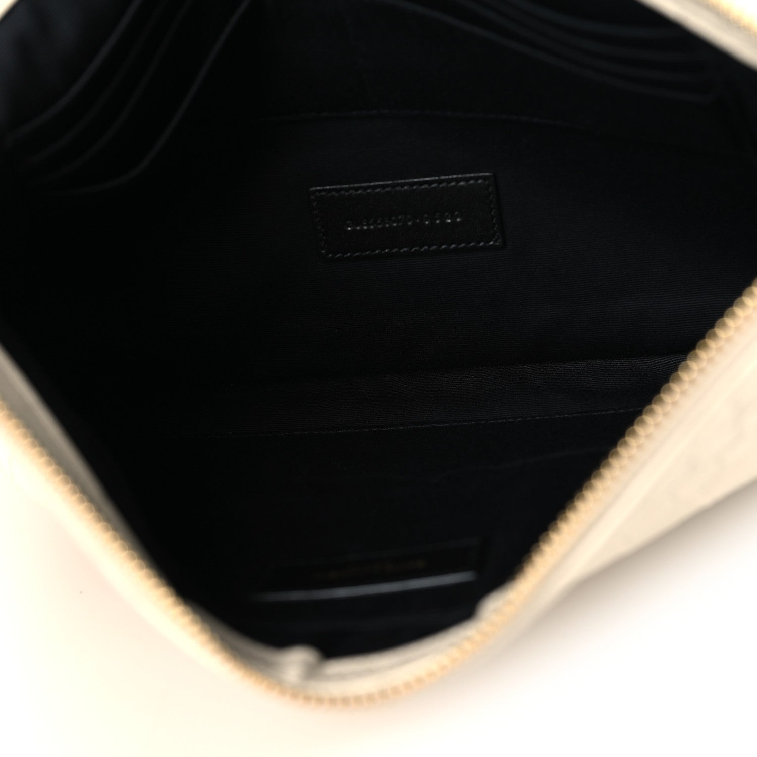 Saint Laurent Calfskin Crocodile Embossed Tablet Pouch Crema Soft 5 of 7