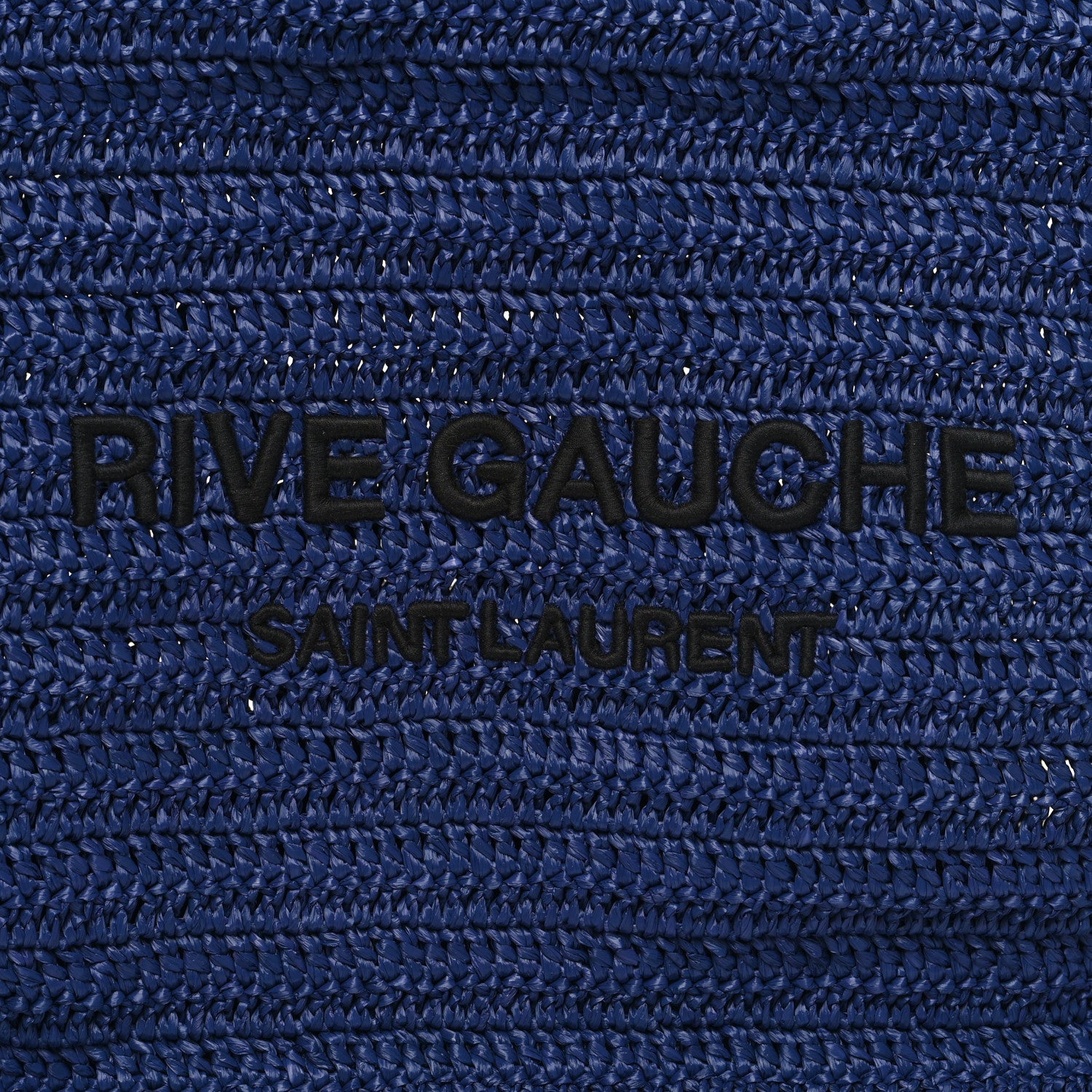 Saint Laurent Raffia Rive Gauche Tote Blue 8 of 10