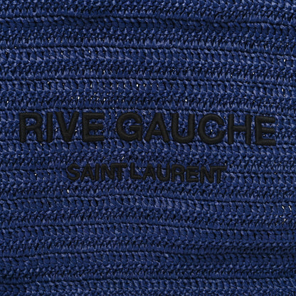 Saint Laurent Raffia Rive Gauche Tote Blue 8 of 10
