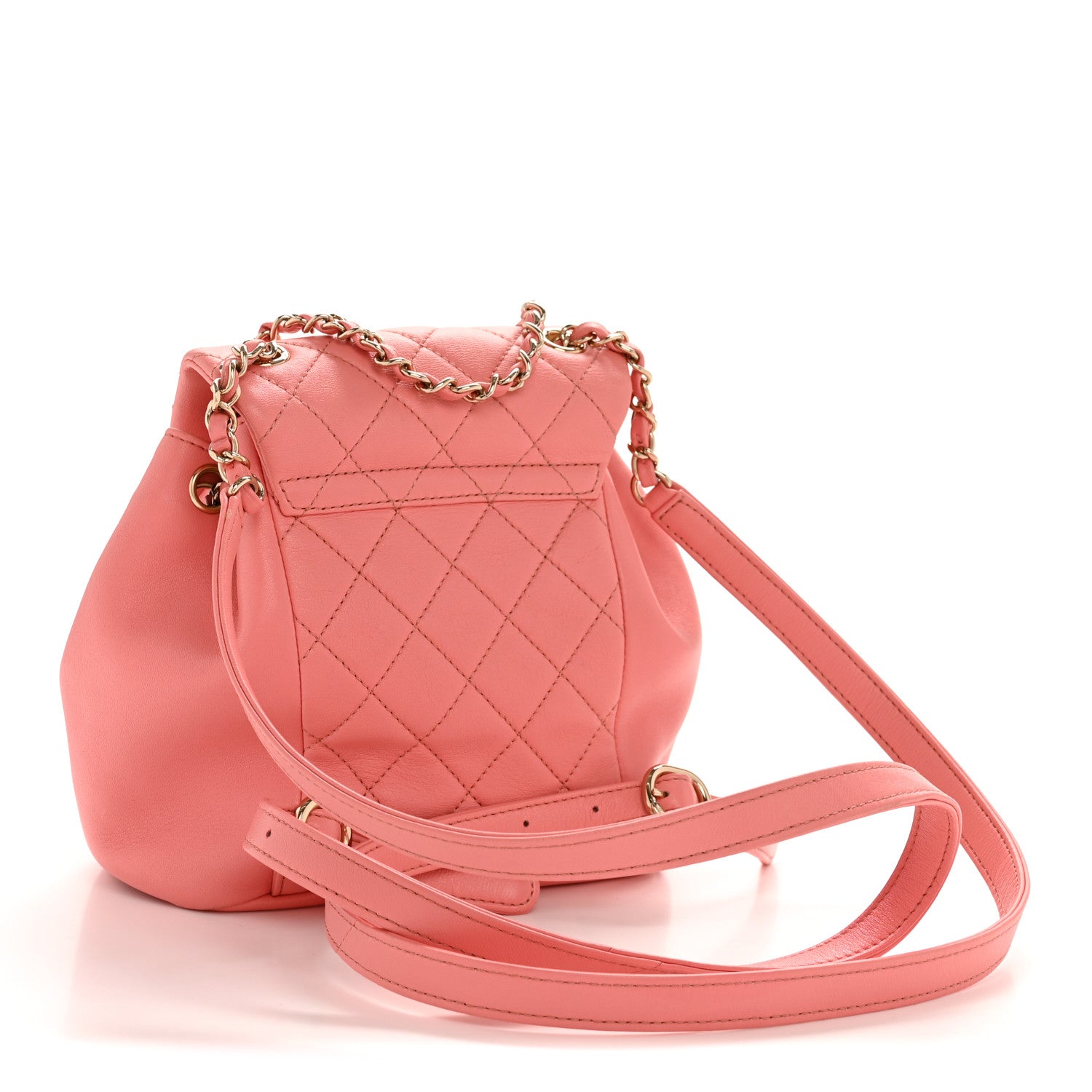 Chanel Lambskin Quilted Small Duma Drawstring Backpack Light Pink 3 of 14