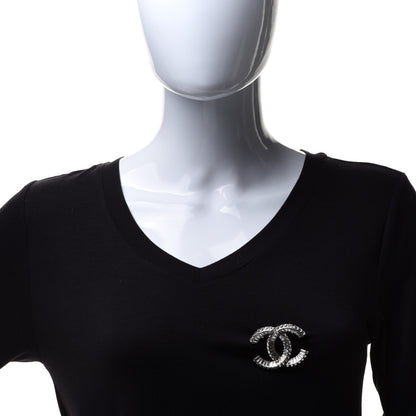 Chanel Baguette Crystal CC Brooch Silver 2 of 4