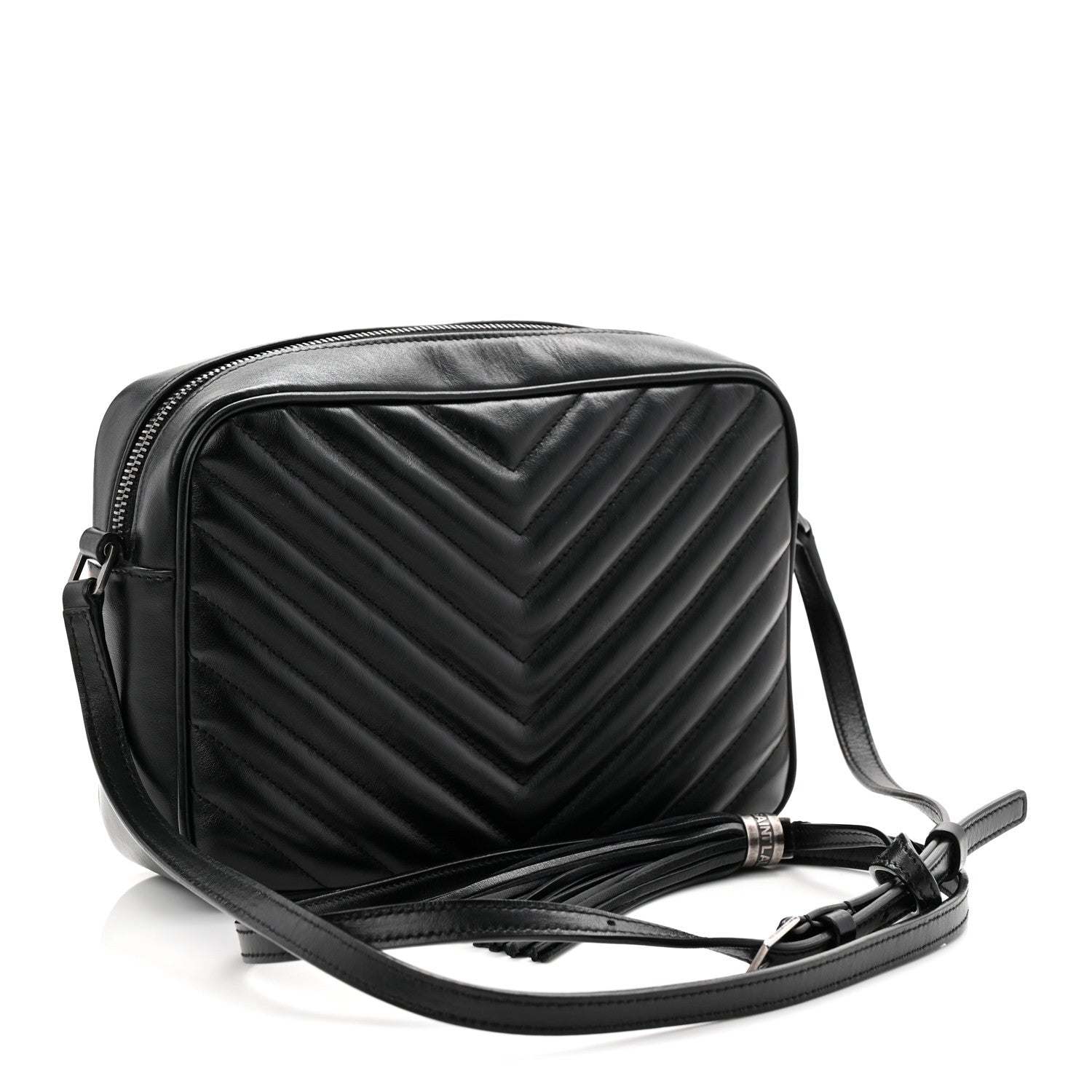 Saint Laurent Calfskin Matelasse Monogram Lou Camera Bag Black 3 of 10