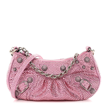 Balenciaga Strass Suede Metallic Nappa Le Cagole Mini Purse With Chain Taffy Light Pink 1 of 12