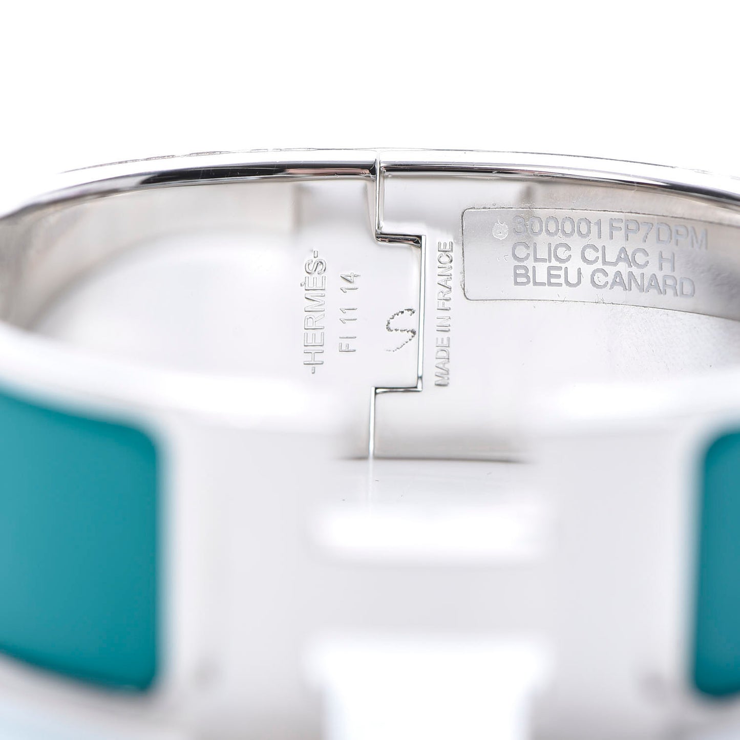 Enamel Wide Clic Clac H Bracelet PM Bleu Canard