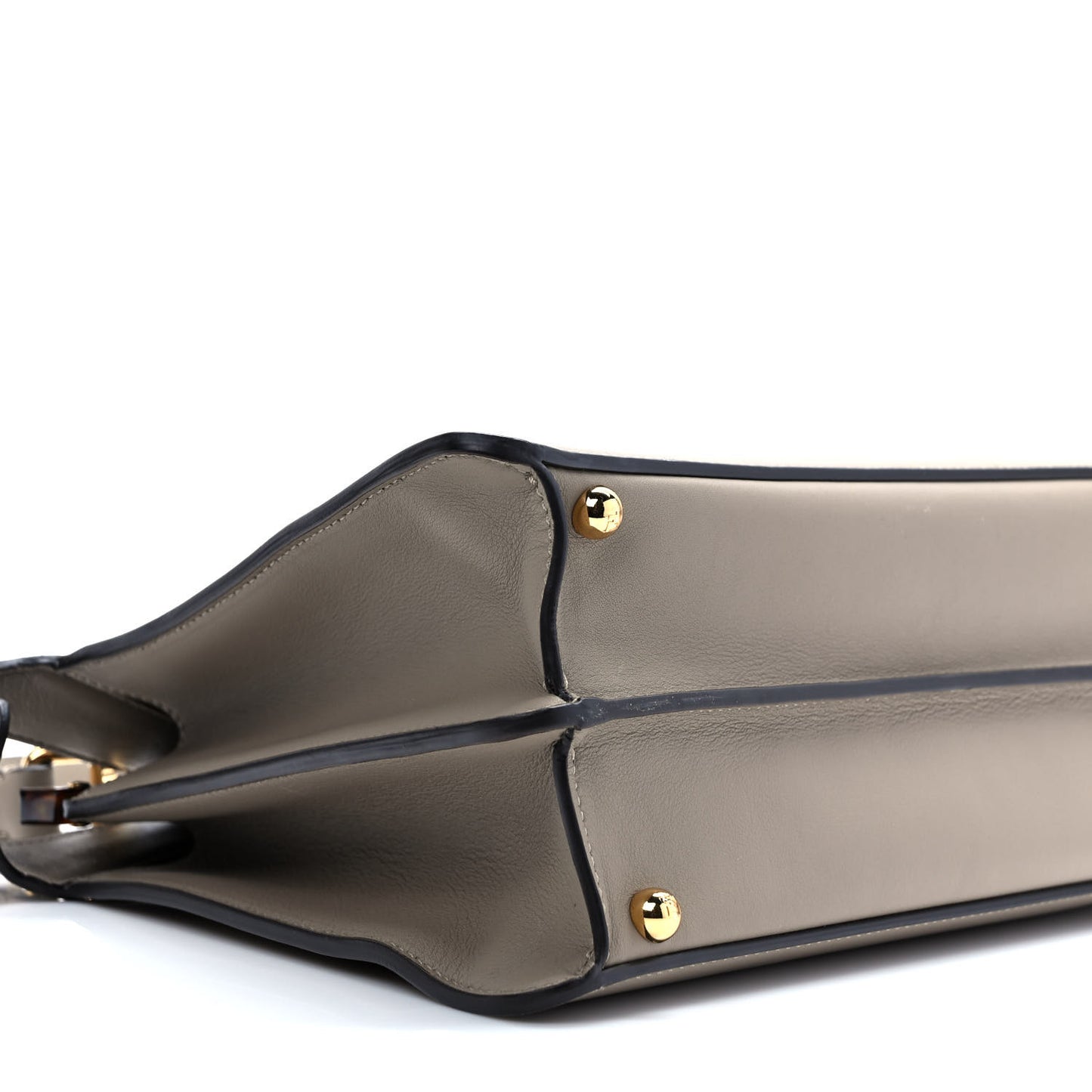 Vitello Seta Shiny Nappa Plexiglass Medium Peekaboo I SEE U Satchel Tortora