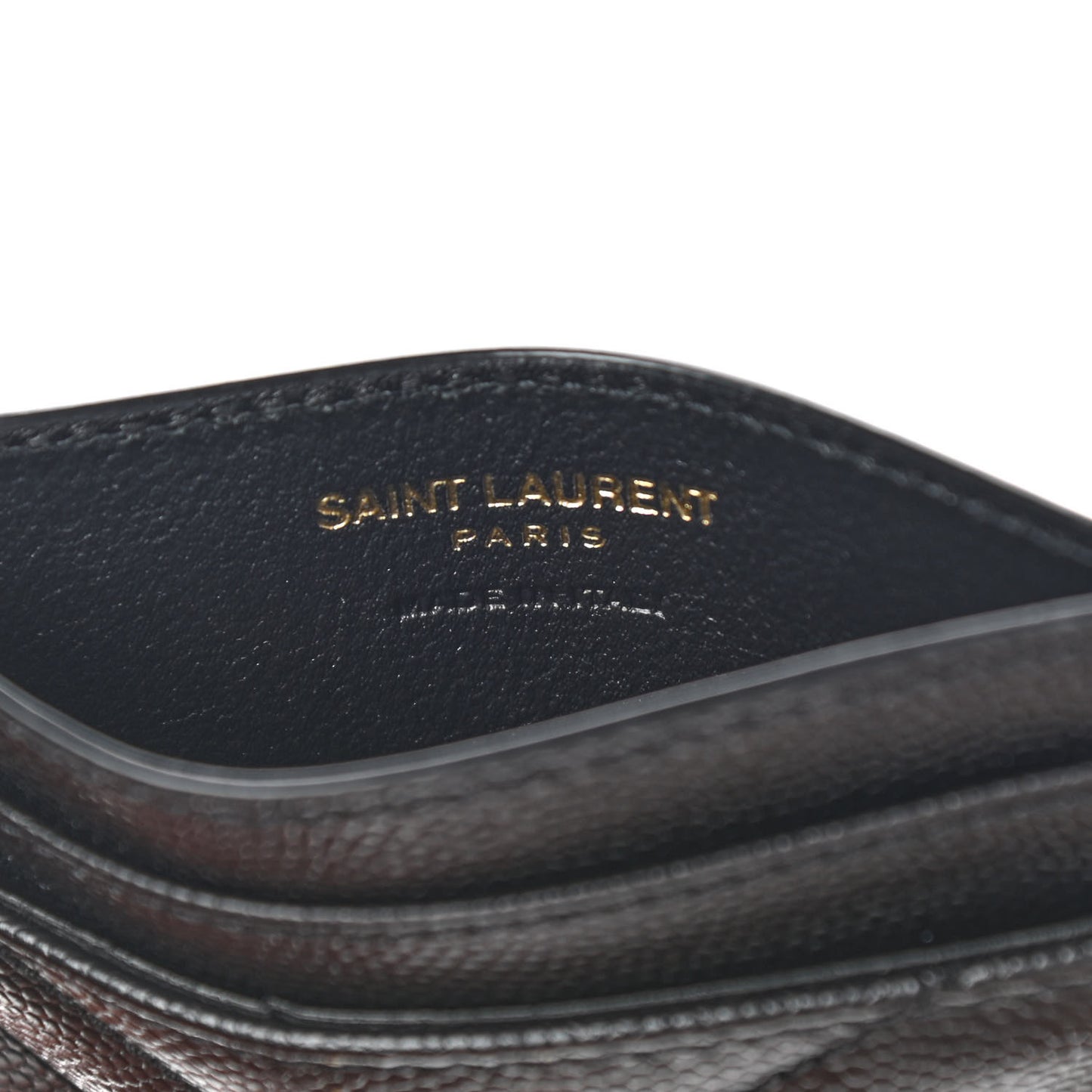 Grain De Poudre Matelasse Chevron Monogram Credit Card Case Black