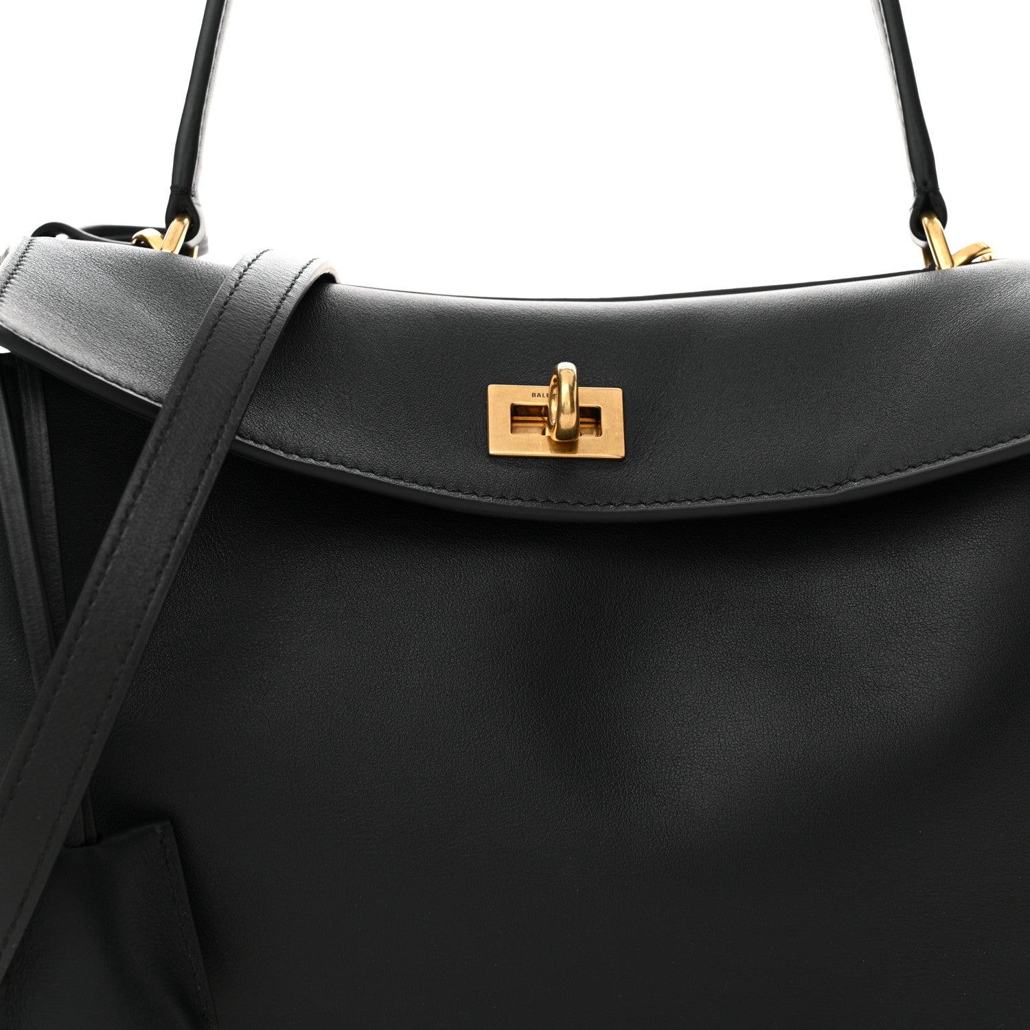 Balenciaga Natural Smooth Calfskin Small Rodeo Top Handle Handbag Black 8 of 10