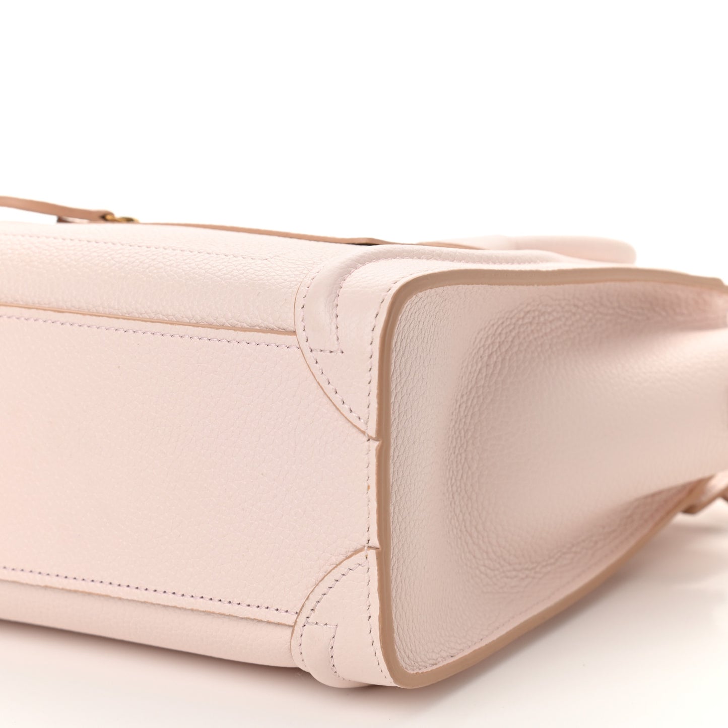 Drummed Calfskin Nano Luggage Pale Pink