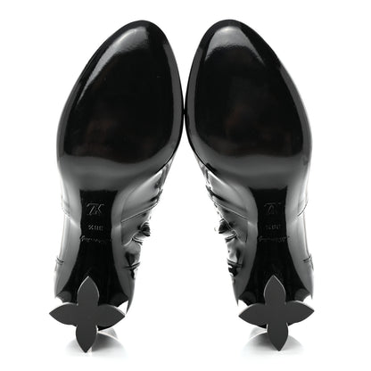 Louis Vuitton Patent Silhouette Ankle Boots 38.5 Black 6 of 11