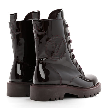 Louis Vuitton Patent Territory Ranger Boots 38.5 Bordeaux 4 of 15