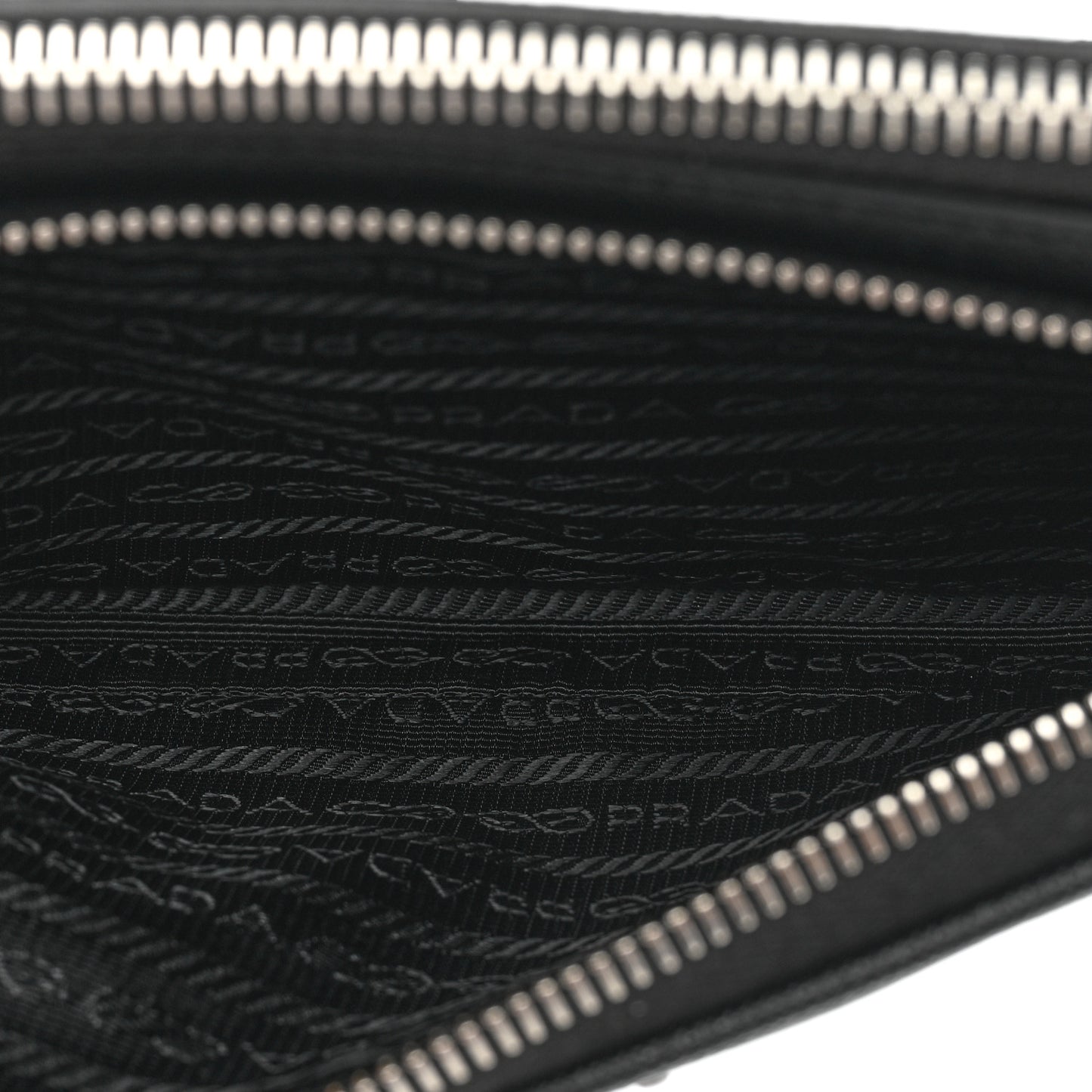 Saffiano Travel Double Zip Crossbody Belt Bag Black